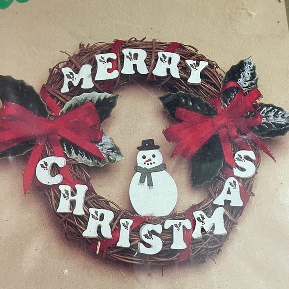 Vintage "Wreaths Unlimited" Merry Christmas 6" Twig Wreath Kit CKIT321 Unused - Picture 3 of 7